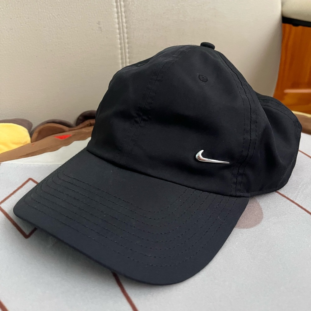 Nike Black Hat with Silver Logo